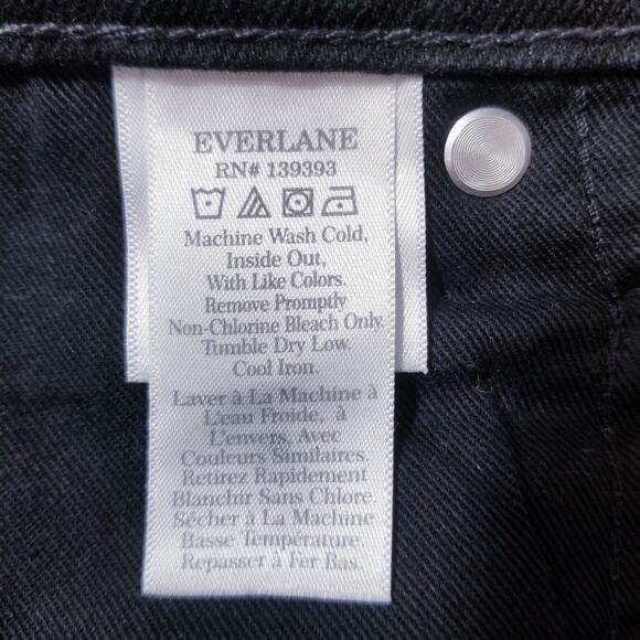 Everlane The Original Cheeky Crop Jeans Organic Cotton High Rise Black Denim - Picture 5 of 13